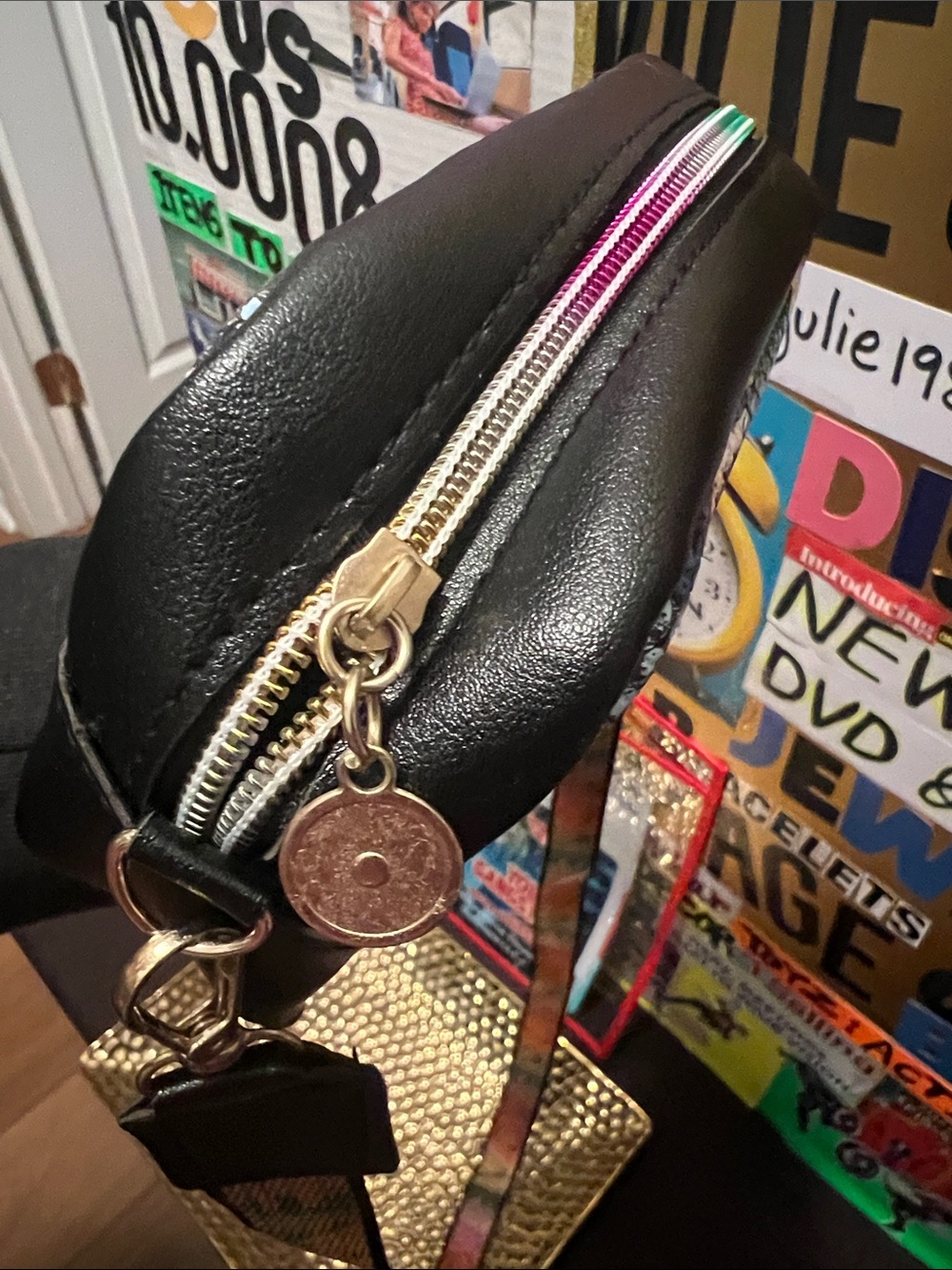 #1208=Fashion to Figure Black Multicolor Crossbody Bag - Picture 7 of 9